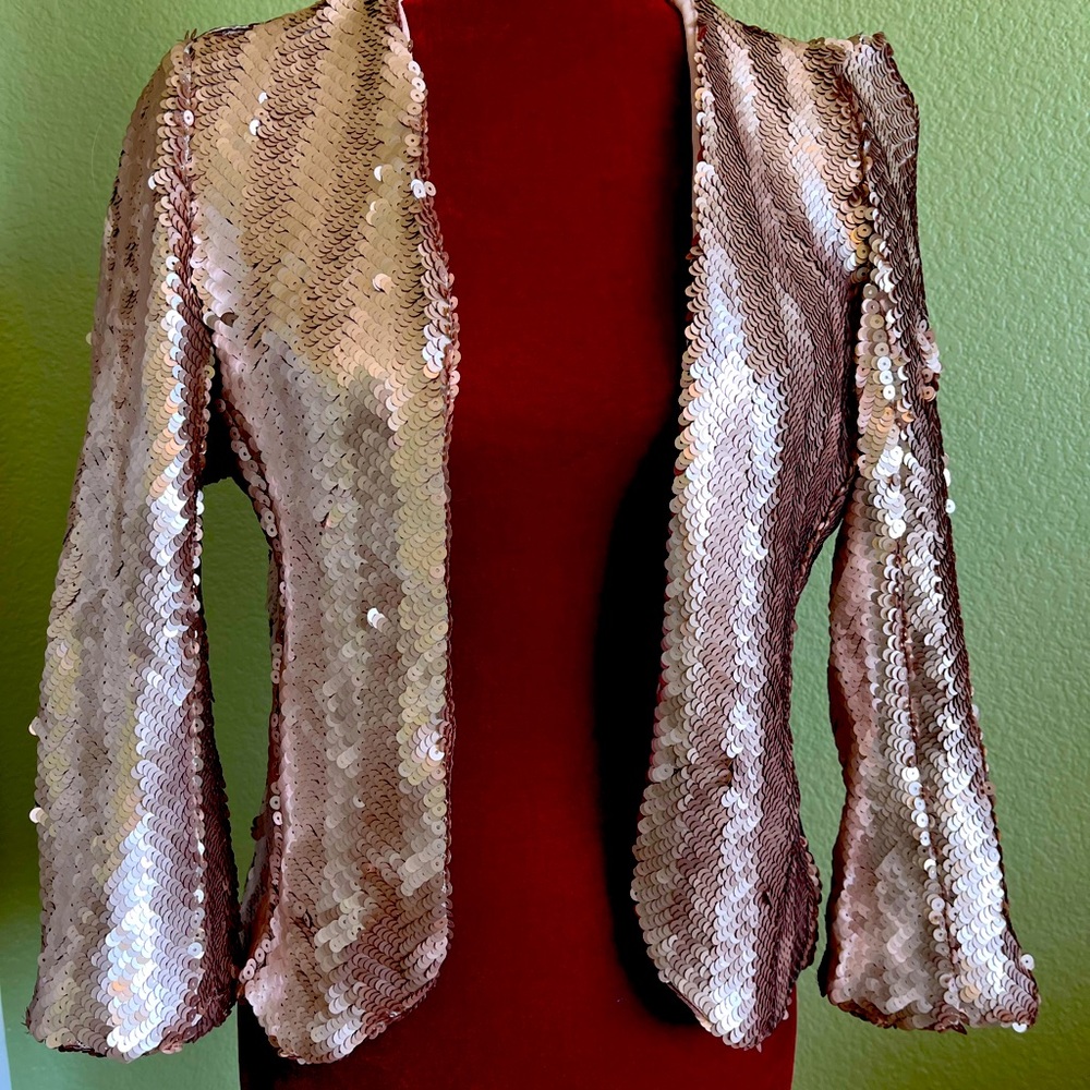 Baby Phat Rose Gold Sequin Jacket Medium